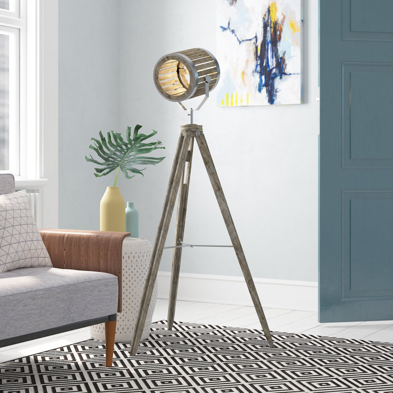 Burwell 151cm Tripod Floor Lamp, Grey