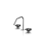Acquaco Linki Daisy Deck Mount Three-Hole Widespread Bathroom Lavatory Faucet with 6-3/4'' Spout Reach