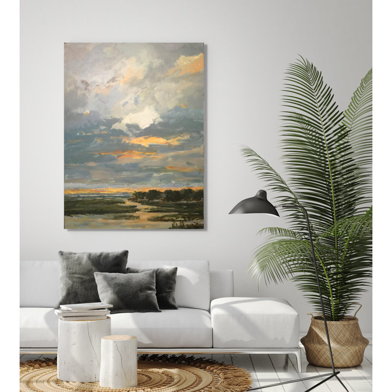 Abstract Print by John Beard, White Framed Canvas, 24" H x 20" W x 1.75" D