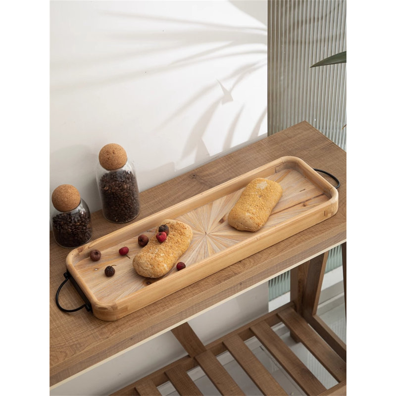 Junho Wood Tray, 1.77" H x 24.02" W x 7.87" D