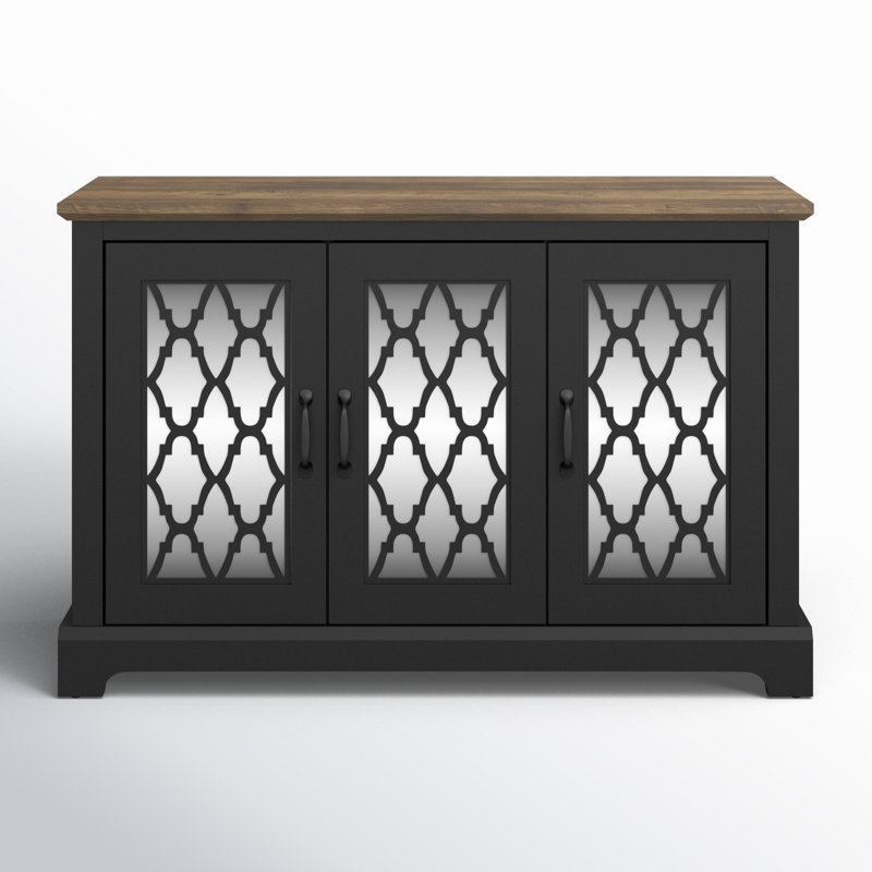 Chessani 45.7' Wide Sideboard, Noir / chêne noueux