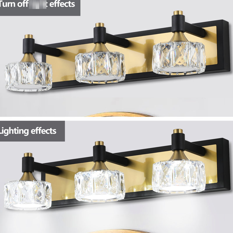 Luminaire de salle de bain luxueux en cristal au-dessus du miroir 3- - Éclairage et conception modernes de rouille
