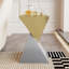 Table d'appoint abstraite moderne en acier inoxydable