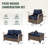 5-Piece Outdoor Patio Brown Wicker Wood Grain Armrest Swivel Glider Chair Loveseat Seating Group with Cushion, Ottomans-454880886