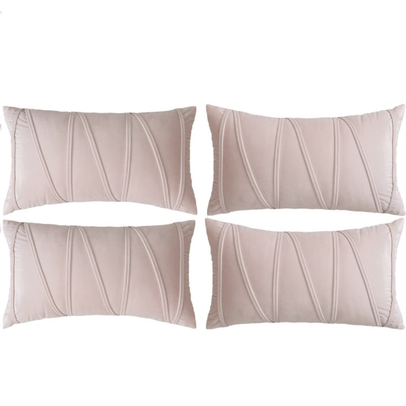 Housses de coussin rectangulaires en velours, Rose
