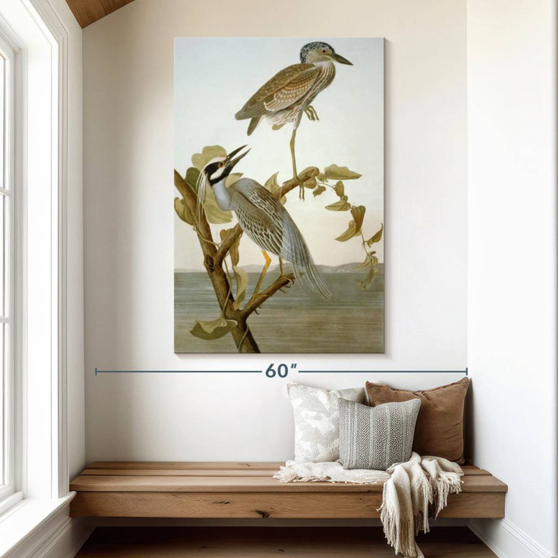 Brampt Yellow-Crowned Heron, 51" H x 34" W
