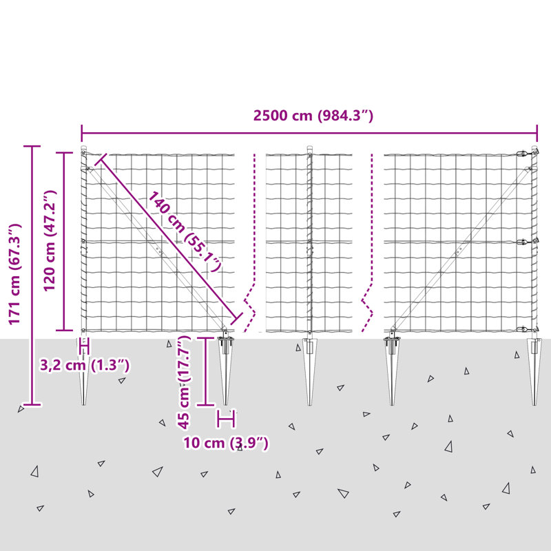 Border Fencing, 120 x 2500 x 0.2 cm