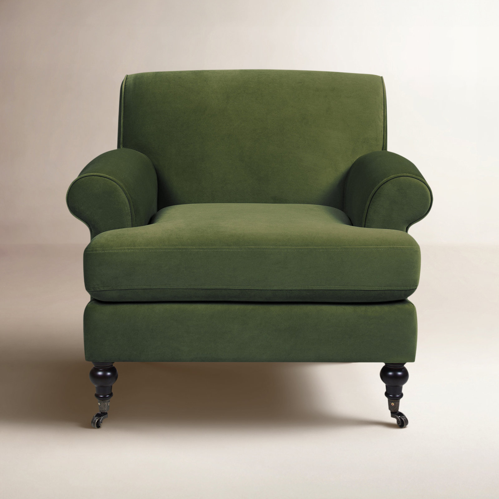 Harbor Armchair, Olive Green Velvet