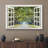 Window Scenery " Modern White Window Looking Out Into A Road With A Tunel Of Trees "-98449246