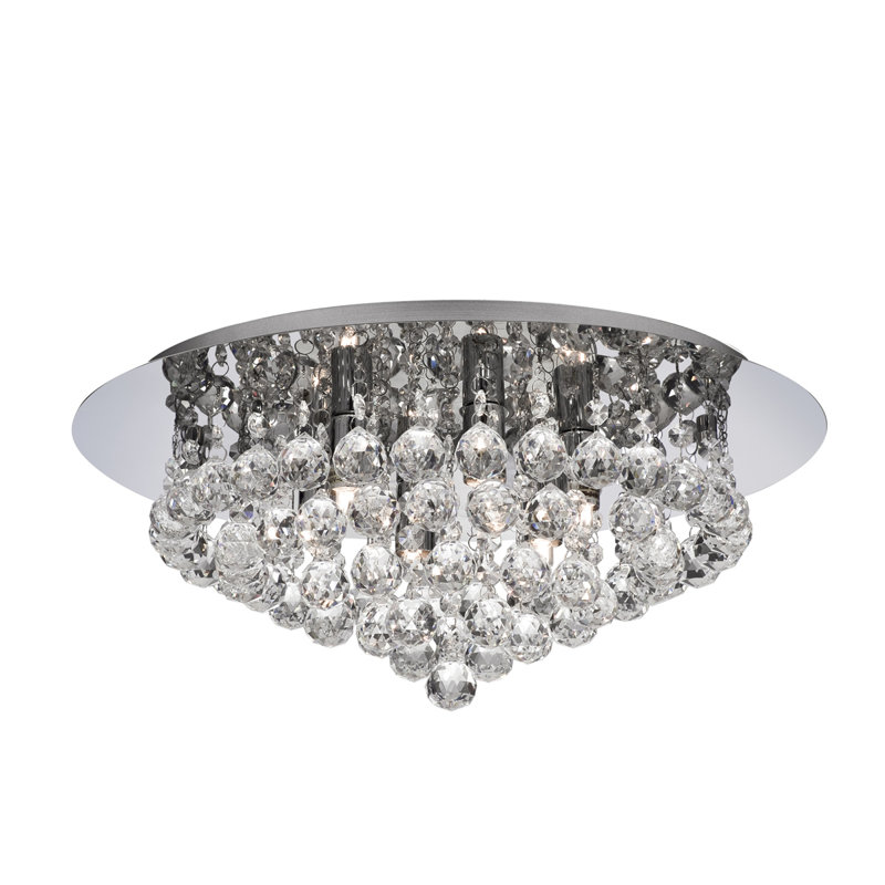 Kessler Glass Flush Mount, Chrome