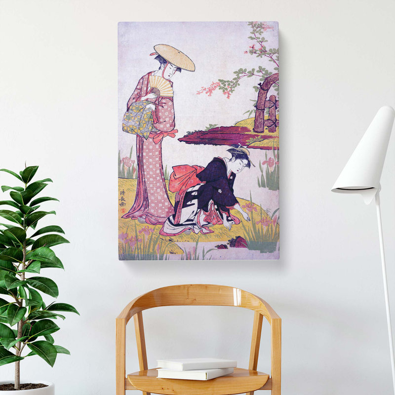 The Iris Garden by Torii Kiyonaga - Wrapped Canvas, 76cm H x 50cm W x 3cm D