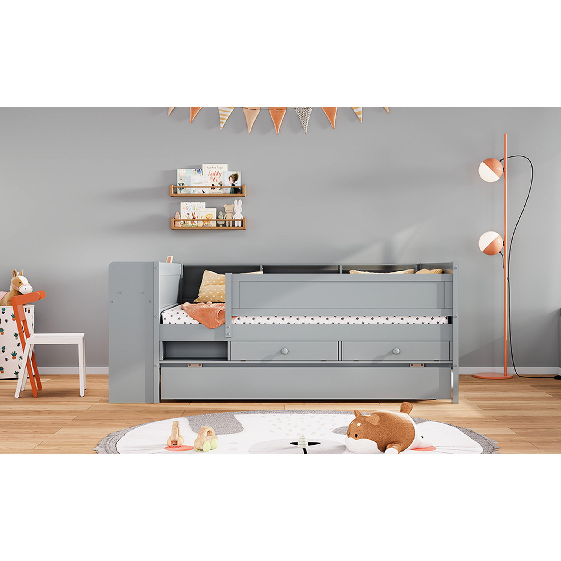 Amazon.com: Scandinavian Desk - Hid Headboard Desk And Storage In Scandi