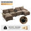 Canapé modulaire en U 125,6 po avec méridiennes, console de rangement, ports de chargement USB, porte-gobelets, chenille-366084939-452277843