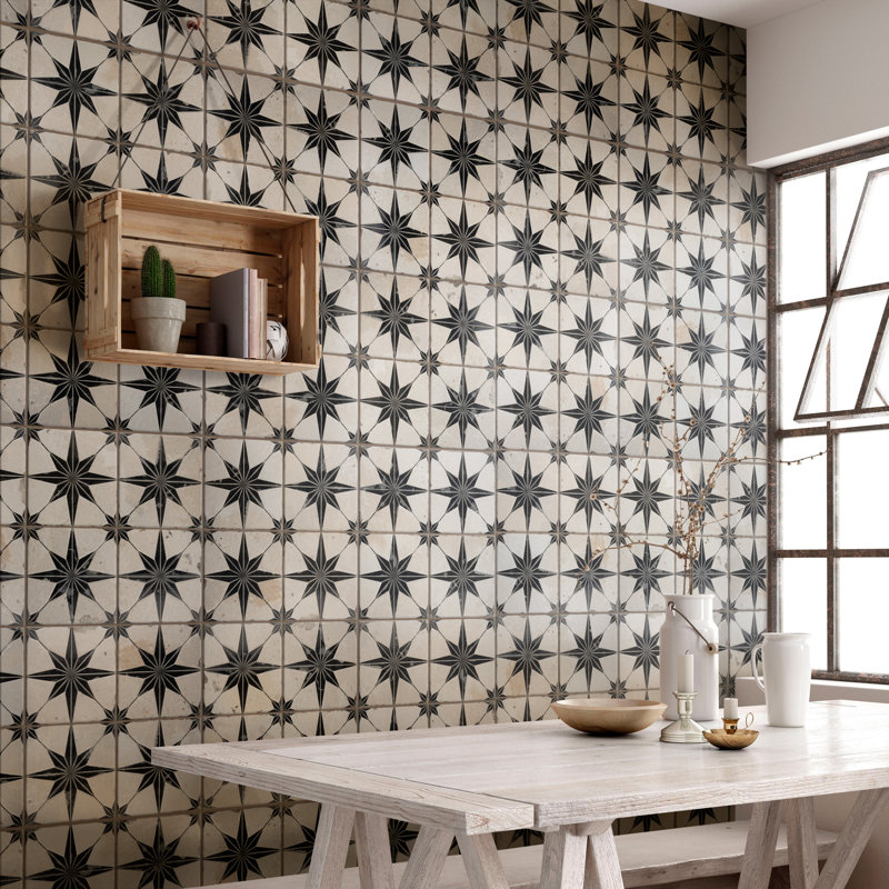Kings 18" x 18" Ceramic Patterned Wall & Floor Tile, Sage