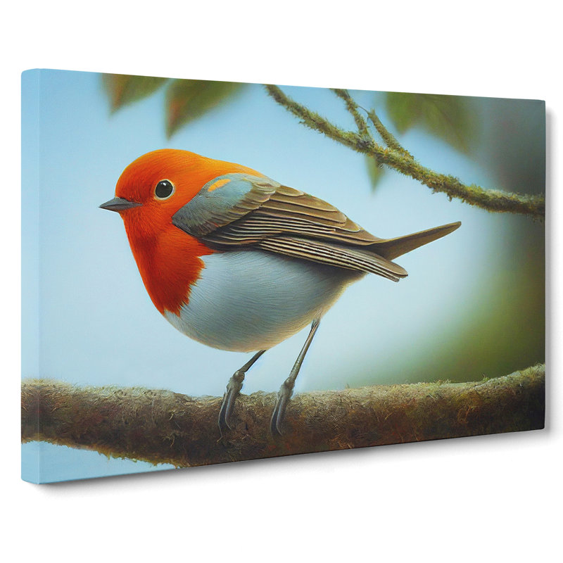 Wonderful Robin Bird - Wrapped Canvas
