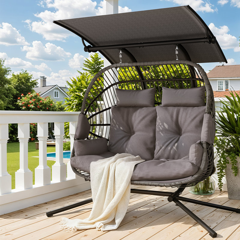 Fauteuil balançoire surdimensionné avec auvent réglable