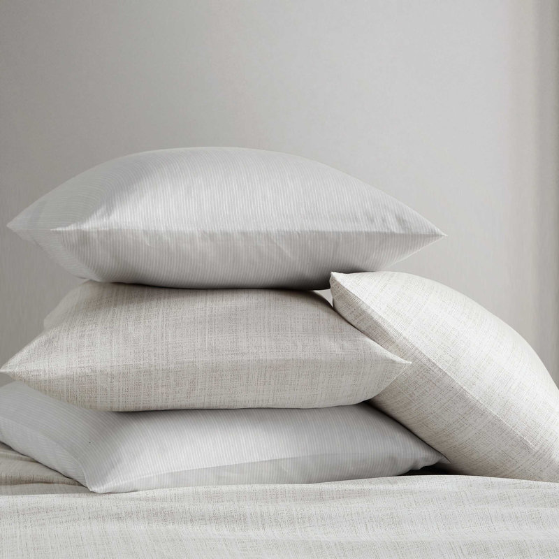 Vera Wang Etched Stripe Cotton Grey Sheet Set, Queen