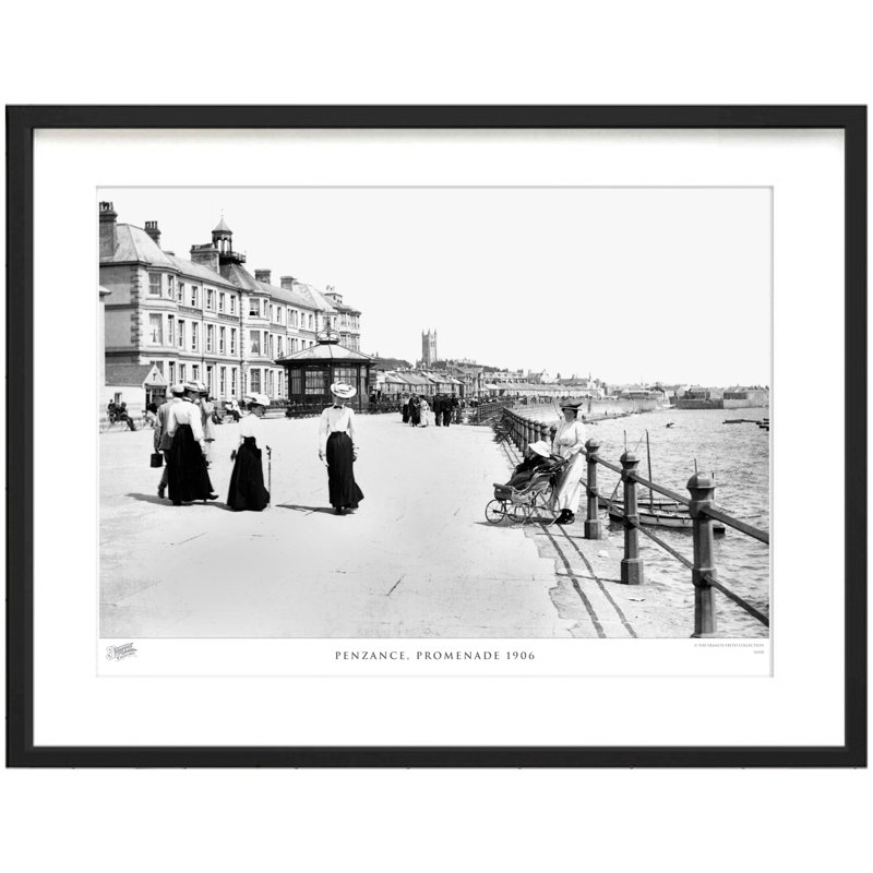 Penzance, Promenade 1906 - Single Picture Frame Print, 28cm H x 36cm W x 2.3cm D