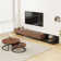2-piece Set, Expandable Tv Cabinet With Three Drawers And Nesting Coffee Table