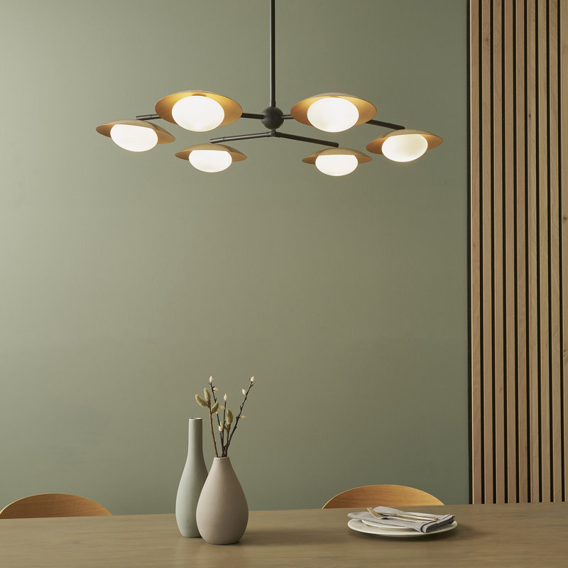 Modern 6-Light Gold/Bronze Chandelier