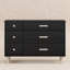 Lolly Crib, 3 Drawer And 6 Drawer Dresser, Black And Washed Natural