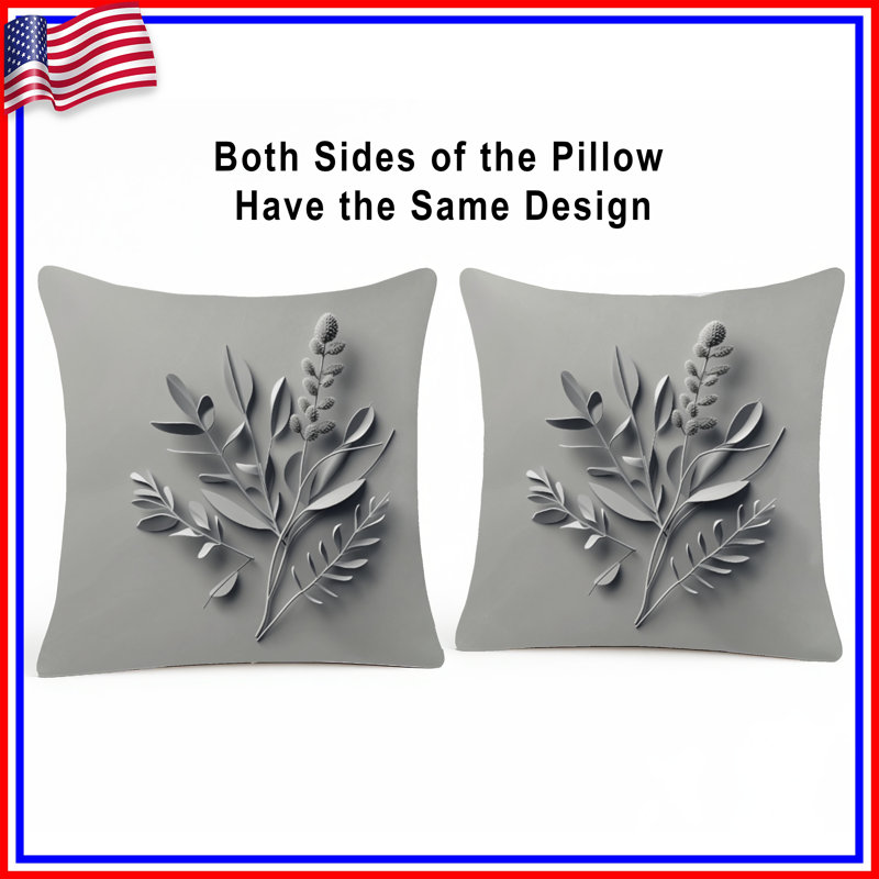 Coussin Leaves, coussins double face nature, 26 x 26 pouces