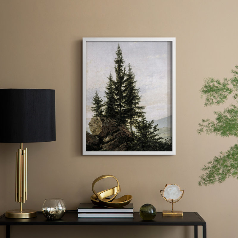 «Vintage Landscape CCXVI», reproduction encadrée - bois massif, H 11 po x l 9 po, Blanc