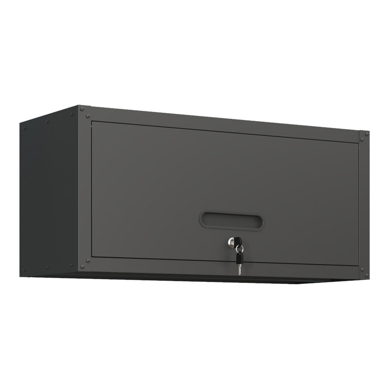 Metal Single Storage Cabinet ( 34.5cm H x 75cm W x 30cm D), Black