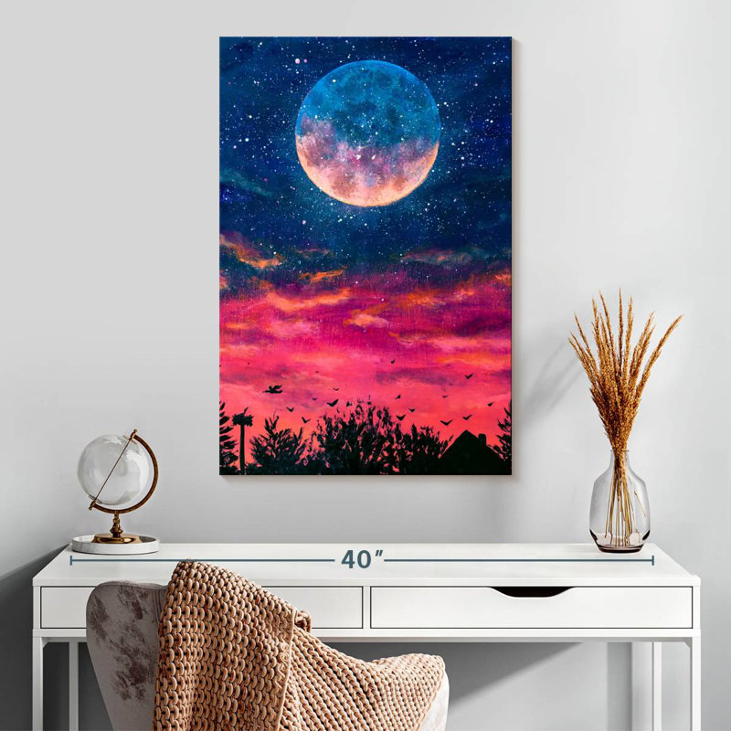 Oberle Colorful Forest Moonrise, 30" H x 20" W