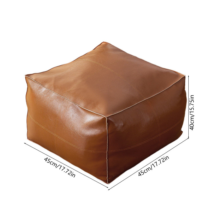 17.7X15.7in Lazy Sofa Dedicated Footstool For Home Use Made Of Leather For Storing Old Clothes Toys And Storage Tools Suitable For Sitting And Changing Shoes