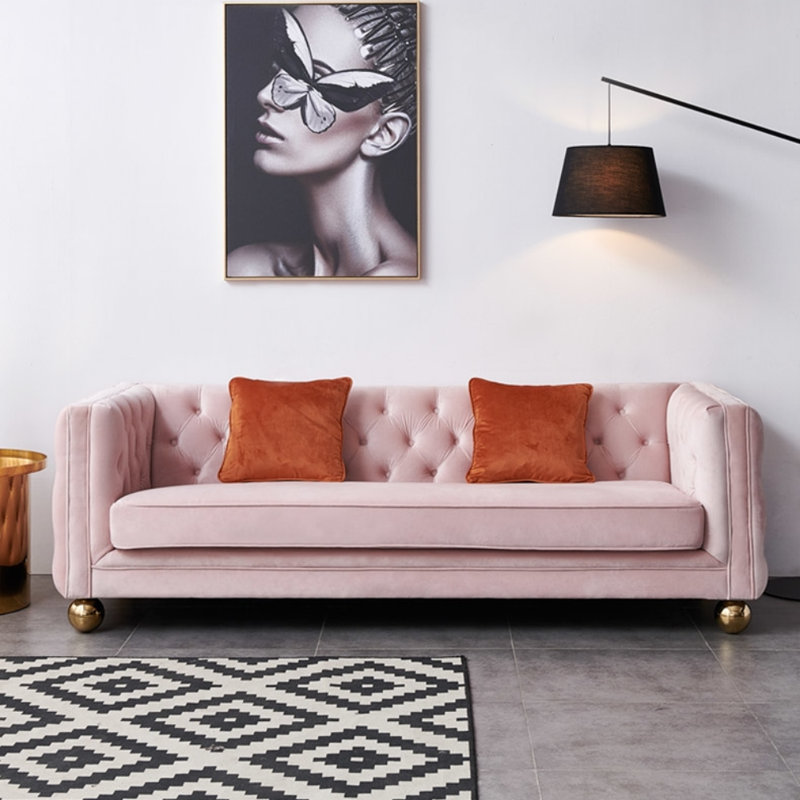 American Light Luxury Pink Sofa