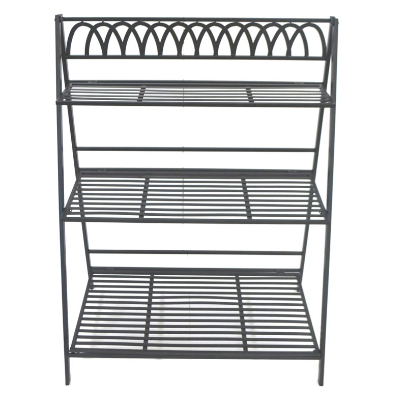 Support pour plante en fer à 3 niveaux 36 po, noir