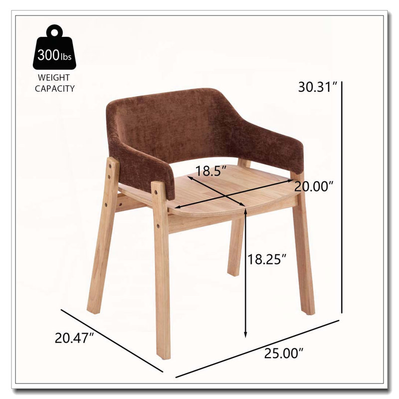 Chaises de salle à manger rembourrées avec accoudoirs