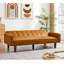 Canapé-lit convertible en cuir synthétique 74,4 po, brun-1350324944