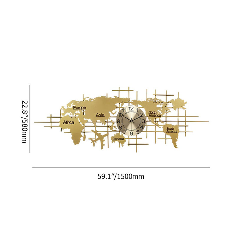 Très grande horloge murale 59 po x 23 po