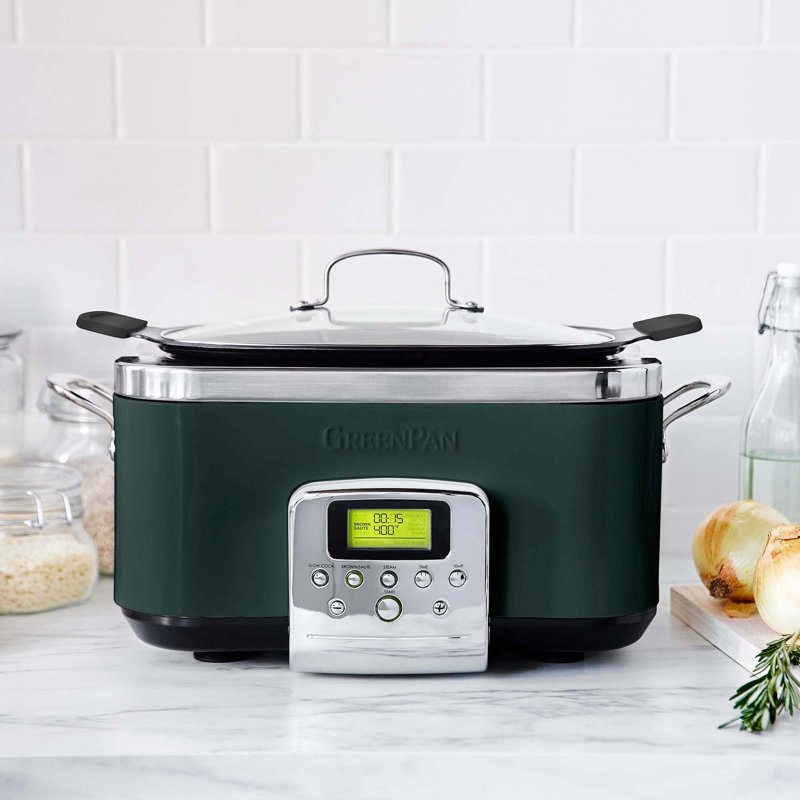 GreenPan Elite Ceramic Nonstick 6-Quart Slow Cooker, Oxford Blue