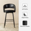Tabouret de bar Mid-Century avec garniture cloutée -1403012354