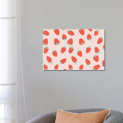 Strawberry Pattern - Wrapped Canvas Painting