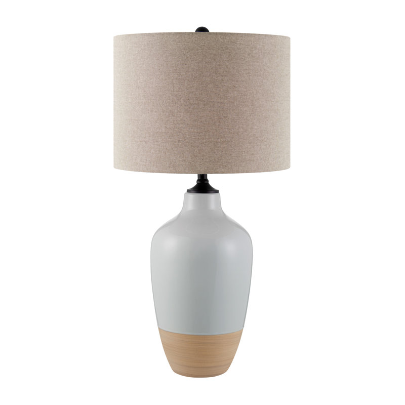 Bokoshe Ceramic Table Lamp, Gray, Gray, 30" H x 15" W x 15" D
