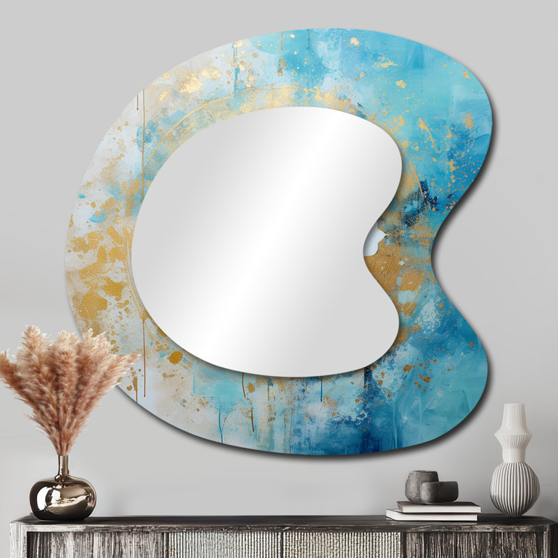 Miroir mural asymétrique traditionnel délicat Divine Mandala, 33 po x 33 po