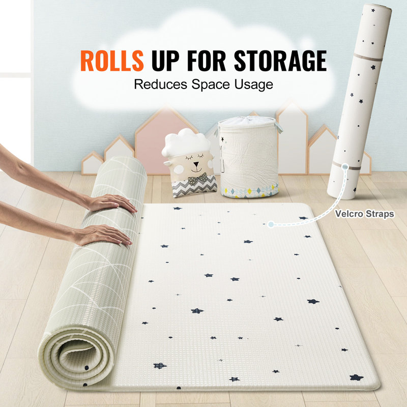 Tapis de jeu pour bébé Baby Crawling, L 8,46 po x L 56,30 po, White/Black