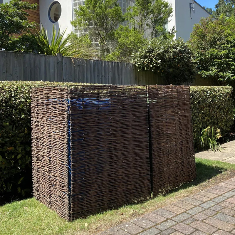Wicker Trash Can Enclosure