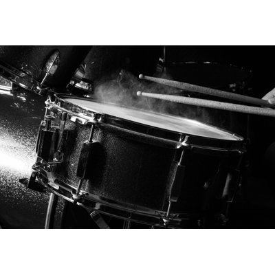 Man Playing Drumset - Wrapped Canvas Print