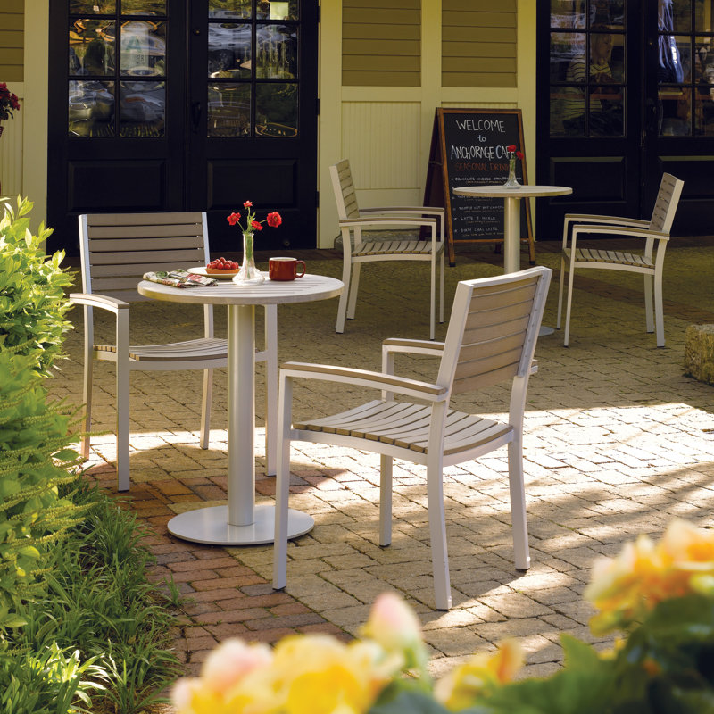 Travira Outdoor Round Bistro Table, 24" W x 24" L, Tekwood Vintage