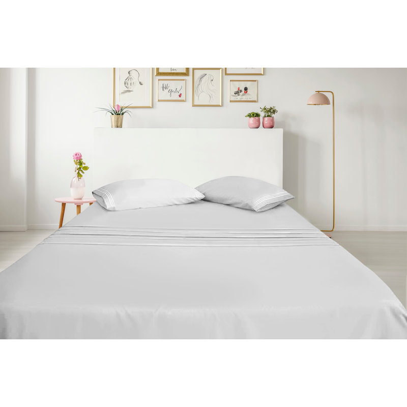 Greeny Green Luxury Bamboo Rayon Sheet Set, Light Gray