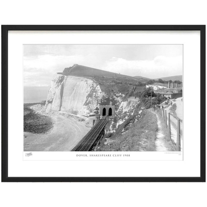 Dover, Shakespeare Cliff 1908 - Single Picture Frame Print, 40cm H x 50cm W x 2.3cm D