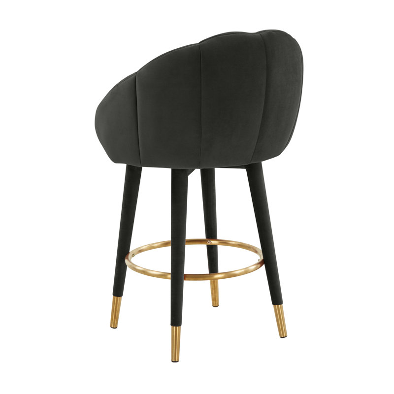 Lowther Myla Swivel Stool, Counter Stool (25.6” Seat Height), Black