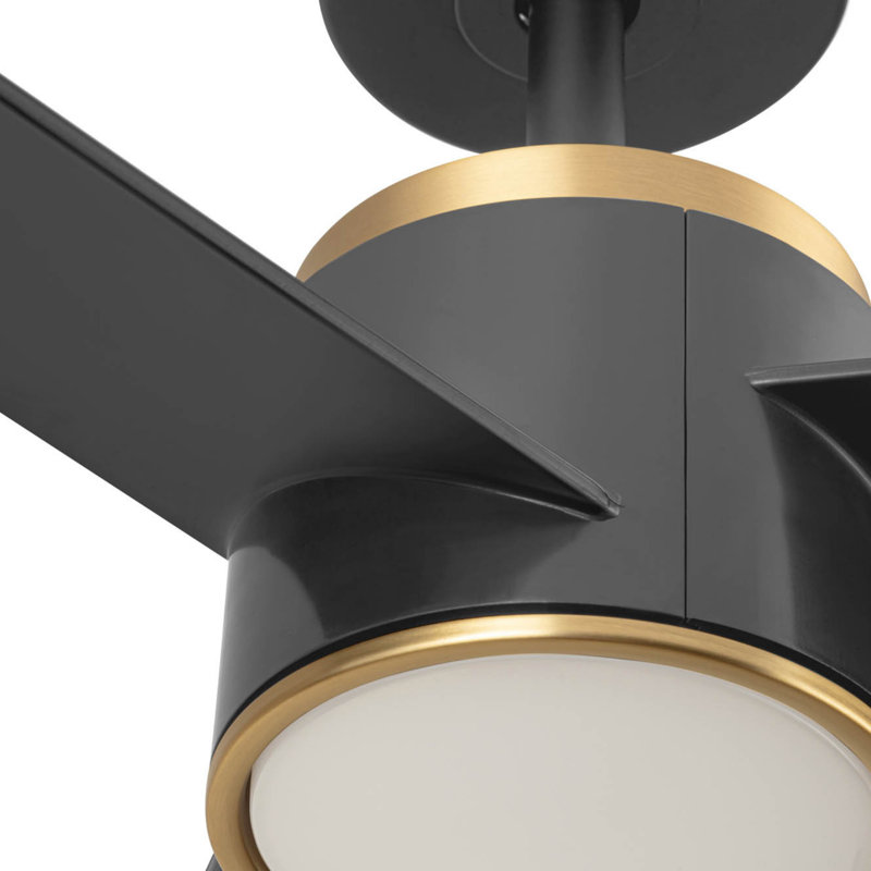 Honeywell Altan 52" Matte Black and Brushed Gold Ceiling Fan with Adjustable LED Light, Matte Black/Brushed Gold, Matte Black