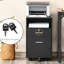 Black Mobile File Cabinet Lockable Storage for A4 Letter 39 x 40 x 65 cm