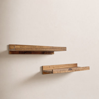 2 Piece Pine Floating Shelf
